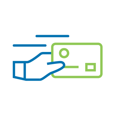 Customer using credit card icon