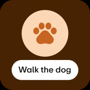 Illustration indicating walking the dog as a chore